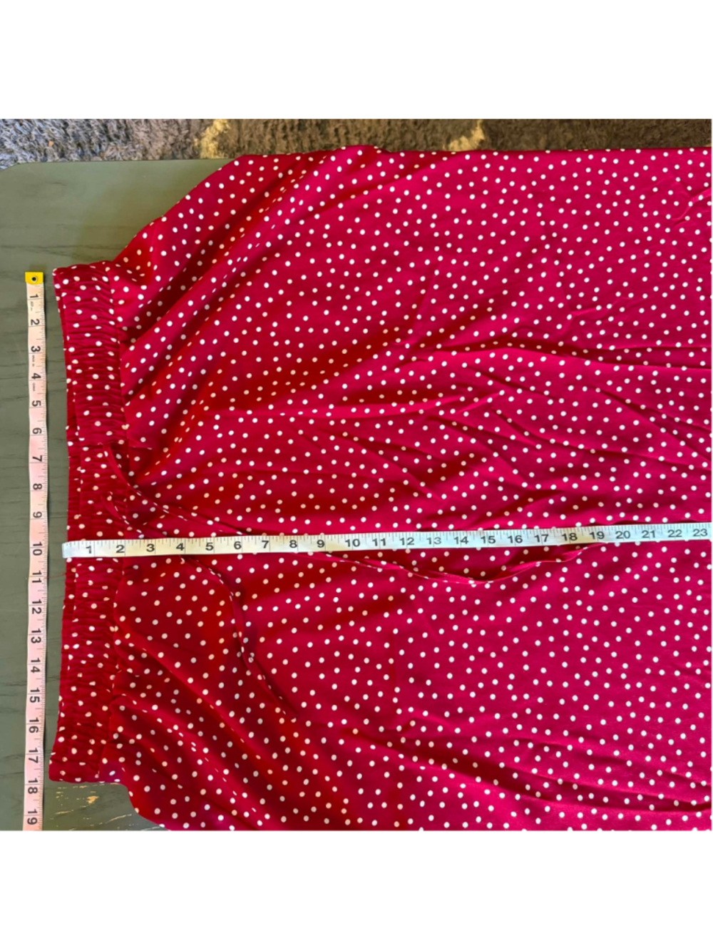 Women's SIMLU Red & White Polka Dot Maxi Skirt - 2X - Picture 6 of 7